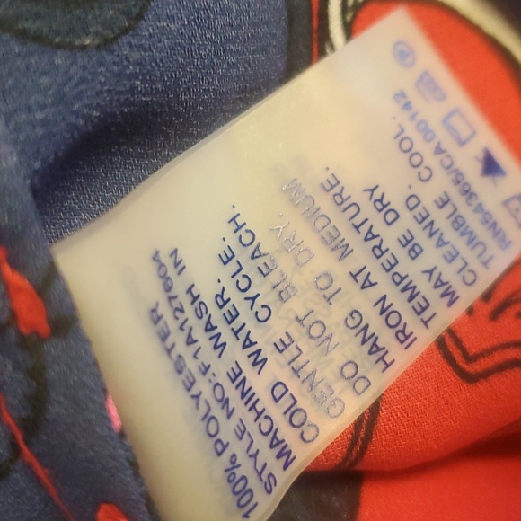 Peter Nygard Paisley Print Slit Sleeve Tie Front  Blouse  Size 16 - Picture 8 of 8